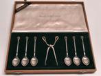 Set zilver sterling 1e gehalte lepels en tang, Antiek en Kunst, Ophalen of Verzenden, Zilver