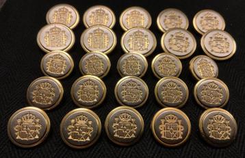 K009  Zilver/Goudkleurig Metalen Knoop met Wapen 10 GR 15 KL beschikbaar voor biedingen