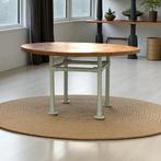 Massief eikenhouten eettafel 140 cm industrieel onderstel, Huis en Inrichting, Tafels | Eettafels, Niet bekend, 100 tot 150 cm