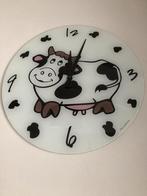 Glazen kinderklok met koeien, als nieuw, ophalen in Veghel, Ophalen, Zo goed als nieuw, Klok