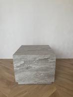 Japandi grijs displayblok / bijzettafel, Ophalen, Minder dan 45 cm, Minder dan 55 cm, Rond