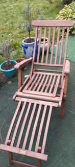 Teak houten Deckchair Queen Mary 1st class, Tuin en Terras, Ophalen of Verzenden, Gebruikt, Hout, Inklapbaar