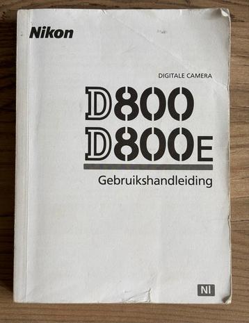 Nikon D800 / D800E Handleiding (Nederlands/Dutch) Origineel  beschikbaar voor biedingen
