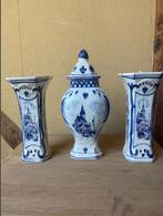 delfts blauw 3 delig met certificaat, Antiek en Kunst, Antiek | Porselein, Ophalen of Verzenden