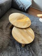 Set van 2 houten salon tafeltjes, Ophalen, Gebruikt, 50 tot 100 cm, Minder dan 50 cm