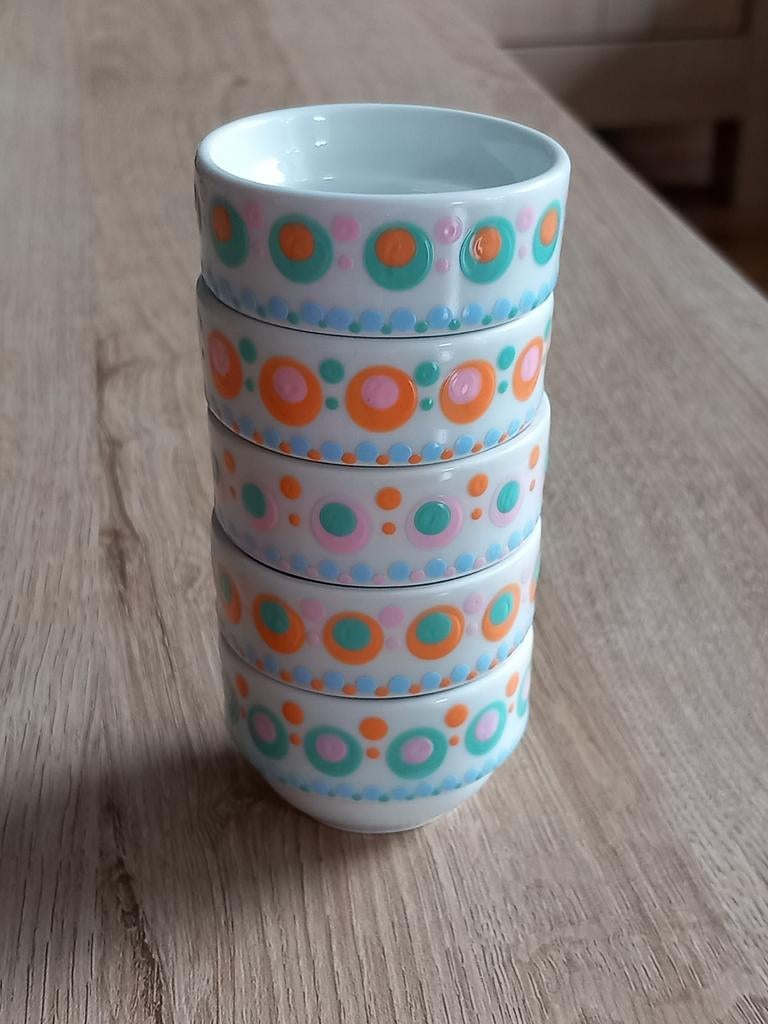 Eierdopjes 5 stuks stippen, Verzenden, Overige typen, Nieuw, Overige stijlen