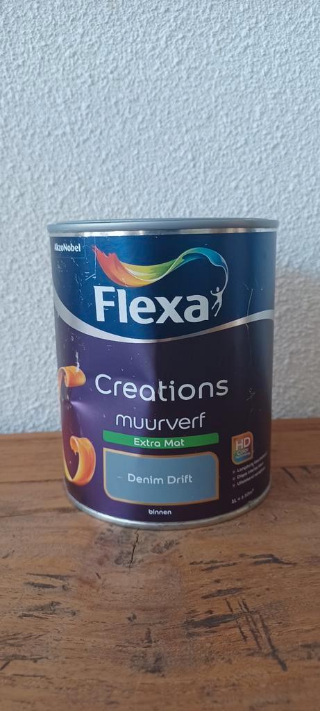 Nieuw blik Flexa Creations Denim Drift Extra mat, Doe-het-zelf en Verbouw, Verf, Beits en Lak, Nieuw, Verf, Minder dan 5 liter