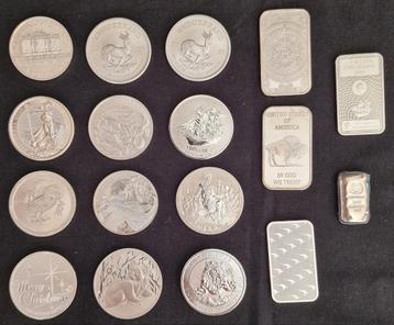 18 oz Lotje Zilver Munten en Baren beschikbaar voor biedingen