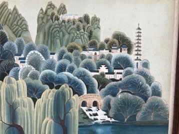 Chinees schilderij 1950-1970, met aparte techniek beschikbaar voor biedingen