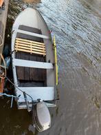 Stalen grachtenboot /sloep met buitenboordmotor 6pk, Watersport en Boten, Ophalen, Zo goed als nieuw, Tot 10 pk, Staal