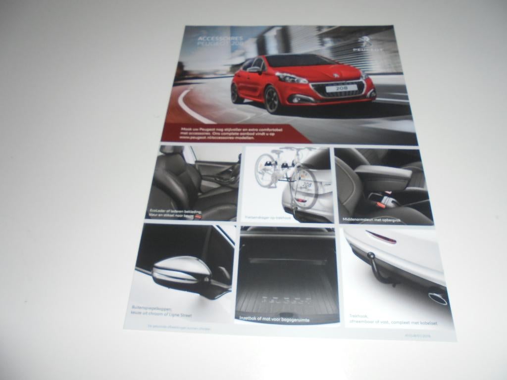 leaflet Peugeot 208 accessoires  2019, Ophalen of Verzenden, Nieuw, Overige merken