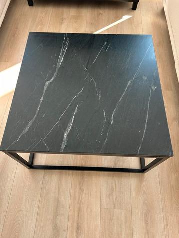 Salontafel echt marmer 80x80 cm zwart beschikbaar voor biedingen