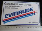 sticker jachtwerf macdaniel reeuwijk evenrude logo, Verzenden, Zo goed als nieuw, Bedrijf of Vereniging