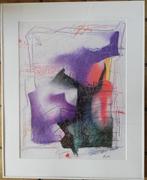 Zeefdruk. Gesigneerd. Abstract. 66 x 81 cm., Antiek en Kunst, Kunst | Litho's en Zeefdrukken, Ophalen