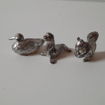 Koninklijk Begeer miniaturen Eekhoorn, Eend en Zeehond beschikbaar voor biedingen