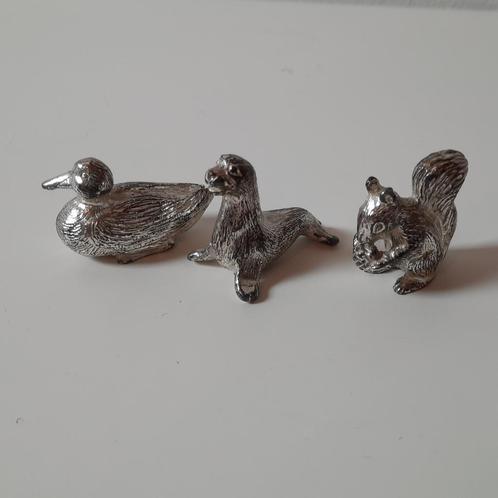 Koninklijk Begeer miniaturen Eekhoorn, Eend en Zeehond, Antiek en Kunst, Antiek | Goud en Zilver, Ophalen of Verzenden