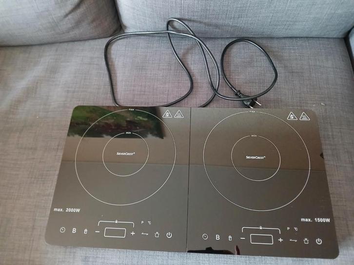Silvercrest dubbele Inductiekookplaat zgan, Witgoed en Apparatuur, Kookplaten, Zo goed als nieuw, Vrijstaand, Inductie, 3 kookzones of minder
