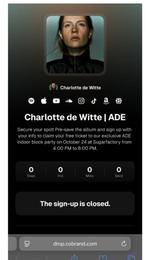 Charlotte de Witte ADE 24oct, Tickets en Kaartjes, Eén persoon