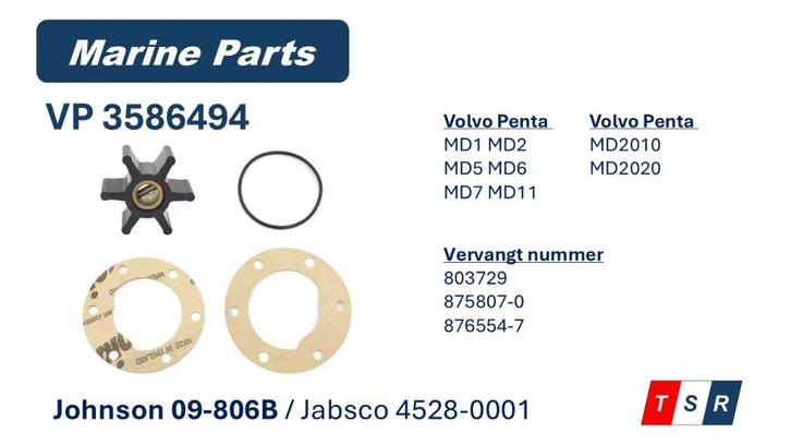 Impeller 3586494 voor Volvo Penta, Watersport en Boten, Accessoires en Onderhoud, Nieuw, Motor en Techniek, Ophalen of Verzenden