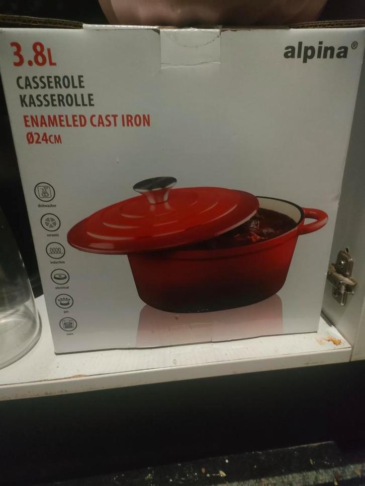 Alpina Braadpan Gietijzer 3.8L - Nieuw!, Huis en Inrichting, Keuken | Potten en Pannen, Nieuw, Koekenpan of Braadpan, Gietijzer