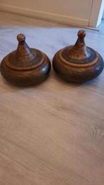 2 x indiaase potten hout., Ophalen of Verzenden