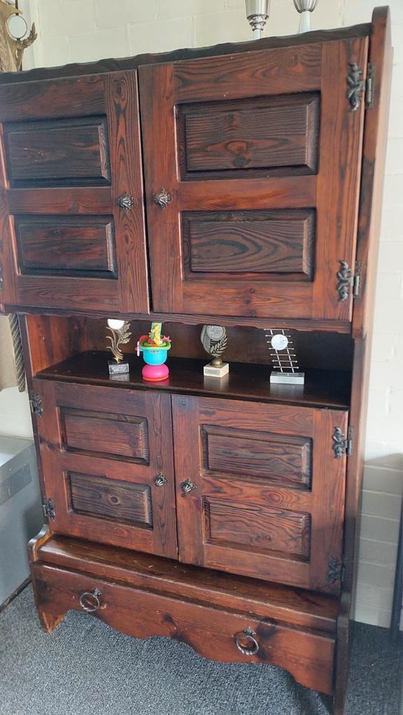 Houten kast met deuren en lades, Huis en Inrichting, Kasten | Buffetkasten, Gebruikt, 150 tot 200 cm, 100 tot 150 cm, 25 tot 50 cm