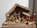 Grote kerststal met verlichting en kerstfiguren, Ophalen, Zo goed als nieuw