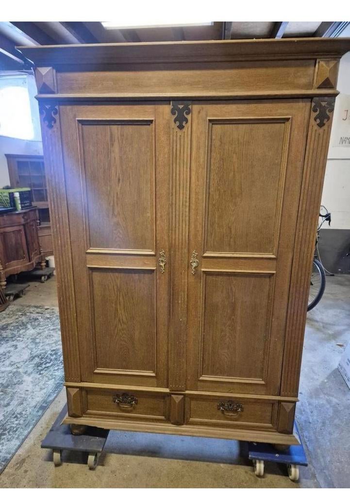 Prachtige antieke eiken kledingkast, kast, Ophalen