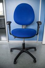 Bureaustoel Ikea Bonny op wieltjes, verstelbaar, blauwe stof, Ophalen, Gebruikt, Blauw, Bureaustoel