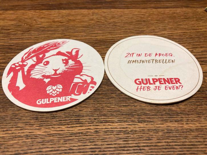 Gulpener Bier Viltjes - Set van 2, zit in de kroeg, Verzamelen, Merken en Reclamevoorwerpen, Gebruikt, Gebruiksvoorwerp, Ophalen of Verzenden