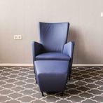 (2) Prachtige set Montis Windy fauteuil + hocker kobaltblauw, Ophalen of Verzenden, Nieuw, Leer