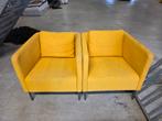 2 Gele Fauteuils, Huis en Inrichting, Ophalen, Gebruikt, Minder dan 75 cm, Metaal