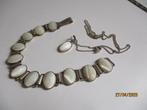 zilver ketting met armband met parelmoer gemerkt 925, Gebruikt, Ophalen of Verzenden, Met edelsteen, Zilver
