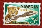Fauna - Katachtigen - Nigeria - Luipaard - 3 d - gebr, Ophalen of Verzenden, Gestempeld, Dier of Natuur