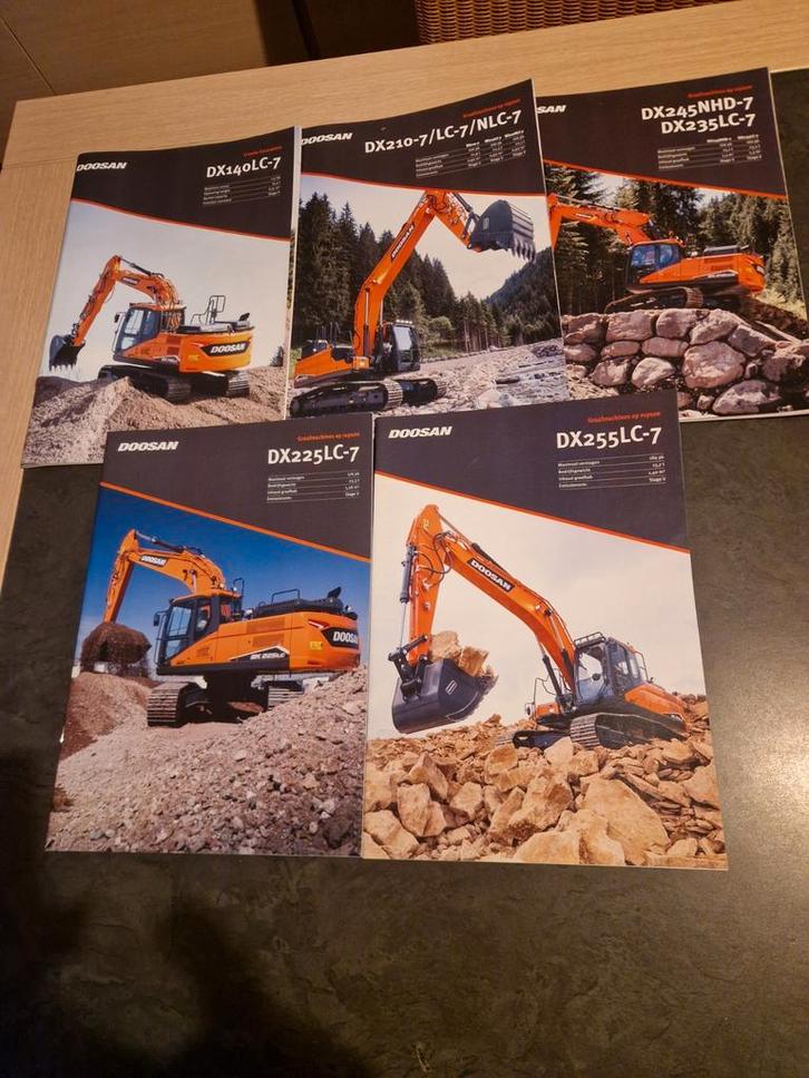 Doosan Graafmachine Brochures - Set van 5, Boeken, Catalogussen en Folders, Zo goed als nieuw, Ophalen of Verzenden