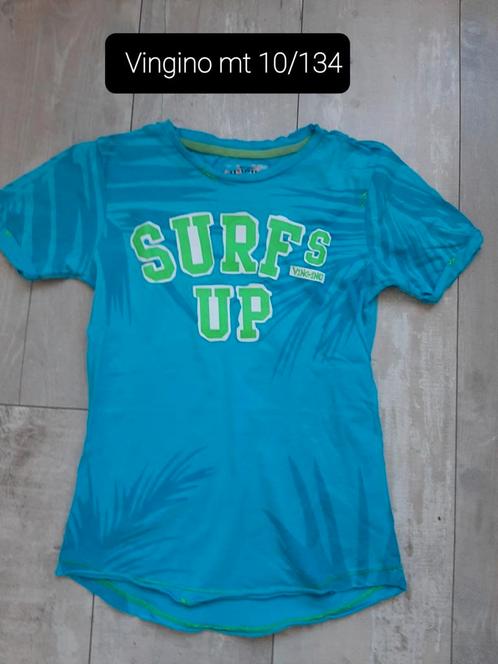 Vingino neon shirt mt 134, Kinderen en Baby's, Kinderkleding | Maat 134, Zo goed als nieuw, Jongen, Shirt of Longsleeve, Ophalen of Verzenden