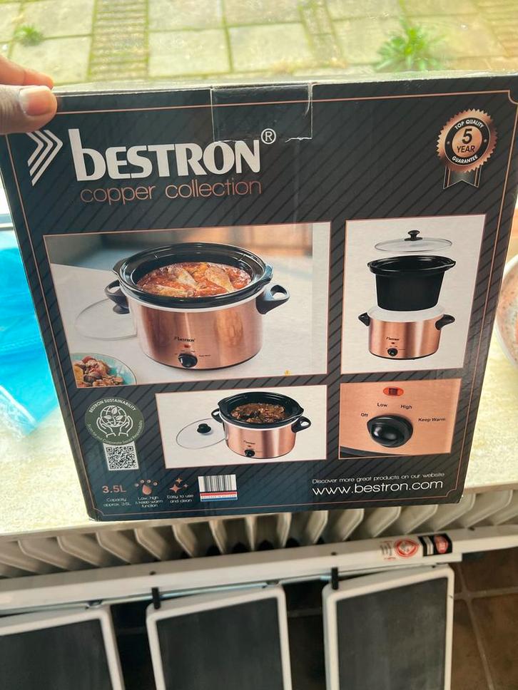 Bestron Copper Collection Slowcooker - Nieuw in doos!, Witgoed en Apparatuur, Slowcookers, Nieuw, Timer, Ophalen of Verzenden