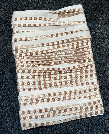 25 meter band bloemetjes bruin crème retro beschikbaar voor biedingen