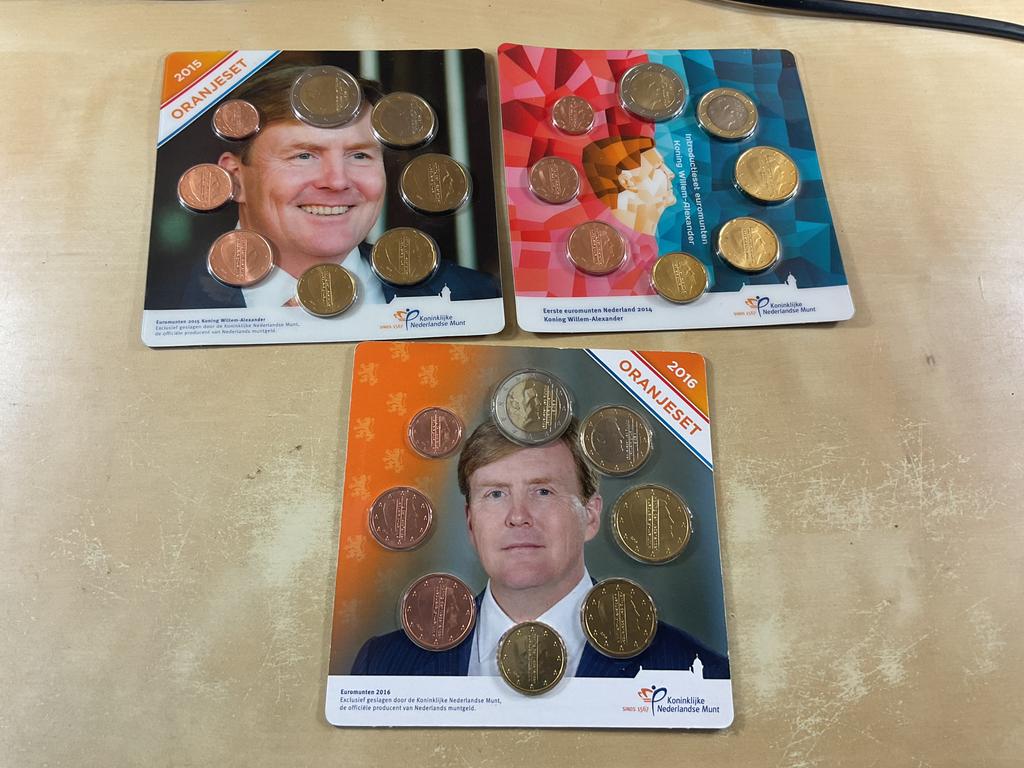 Nederland oranjeset 2014, 2015 en 2016, Ophalen of Verzenden, Nederland, Munten
