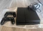 Playstation 4 + twee controllers zwart, Ophalen of Verzenden, Gebruikt, Met 2 controllers, Original