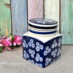 Voorraadpot London Pottery madeliefjes keramiek blauw wit, Ophalen of Verzenden, Gebruikt