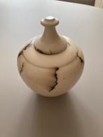 Dekselpot met paardenhaar Raku keramiek porseleinen pot deco, Ophalen of Verzenden