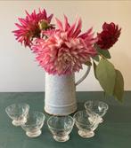 Antieke Borrelglaasjes met Bloemen Gravure (6 stuks), Antiek en Kunst, Antiek | Glas en Kristal, Ophalen of Verzenden