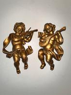 Twee gouden putti wanddecoraties, Ophalen of Verzenden