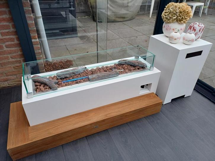 Mooie witte tuingashaard van life, Tuin en Terras, Vuurtafels, Zo goed als nieuw, Ophalen