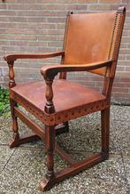 Stevige leren stoel., Antiek en Kunst, Antiek | Meubels | Stoelen en Banken, Ophalen