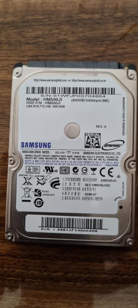 HM500JI 500GB 5400Rpm 8MB, Computers en Software, Harde schijven, Gebruikt, Laptop, Intern, SSD, Ophalen of Verzenden