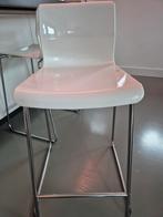 3 hoogglans witte barkrukken IKEA, Huis en Inrichting, Barkrukken, 3 krukken, Ophalen, Zo goed als nieuw, 60 tot 90 cm