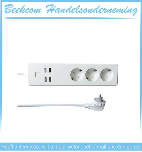 Wifi smart multi-plug (powerstrip) met 4 usb - privé ontwerp, Computers en Software, Pc- en Netwerkkabels, Nieuw, Ophalen of Verzenden