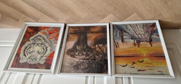 3 hele mooie grote diamond painting schilderijen beschikbaar voor biedingen